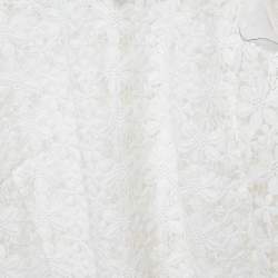 Pre Owned Self-Portrait Floral Lace Sheer Blouse L