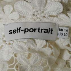 Pre Owned Self-Portrait Floral Lace Sheer Blouse L