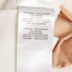 Pre Owned Self-Portrait White Knit Lace Trimmed Mini Shift Dress S