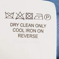 Pre Owned Self-Portrait Blue Floral Print Satin Plisse Off-Shoulder Maxi Dress S