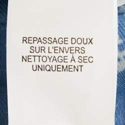 Pre Owned Self-Portrait Blue Floral Print Satin Plisse Off-Shoulder Maxi Dress S