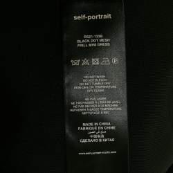 Pre Owned Self-Portrait Black Flocked Tulle Strapless Mini Dress M 