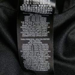 Pre Owned Self-Portrait Black & Blue Fil Coupe Jersey Cold Shoulder Midi Dress M