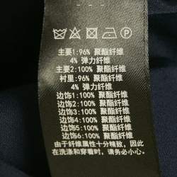 Pre Owned Self-Portrait Navy Blue Bellis Lace & Crepe Cape Sleeved Maxi Dress S 