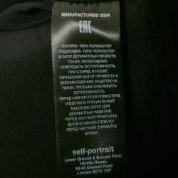 مملوكة مسبقًا Self-Portrait Black Crepe Crystal Diamante Bow Mini Dress L