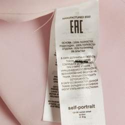 Pre Owned Self-Portrait Pink Gingham Print Chiffon Pleated Midi Dress M