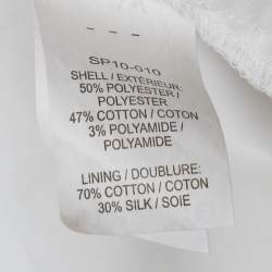 Pre Owned Self-Portrait White Guipure Lace Bow Detail Mini Dress S