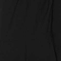 Pre Owned Self-Portrait Black Stretch Crepe Crystal Embellished One Shoulder Jumpsuit M