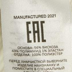 Pre Owned Self-Portrait White Rib Knit Inserted Lace Mini Dress M