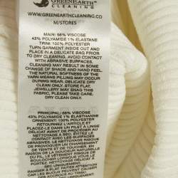 Pre Owned Self-Portrait White Rib Knit Inserted Lace Mini Dress M