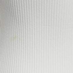 Pre Owned Self-Portrait White Rib Knit Inserted Lace Mini Dress M