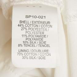 Pre Owned Self-Portrait White Lace Insert Cotton Midi Dress Dress M