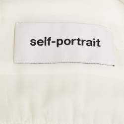 Pre Owned Self-Portrait White Lace Insert Cotton Midi Dress Dress M