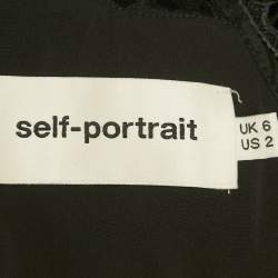 Pre Owned Self-Portrait Black Guipure Lace Mini Dress S