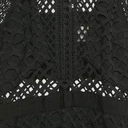 Pre Owned Self-Portrait Black Guipure Lace Mini Dress S