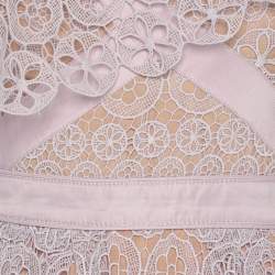 Pre Owned Self-Portrait Lilac Lace One Shoulder Midi Dress M