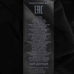 Pre Owned Self-Portrait Black Velvet Crystal Embellished Bow Bardot Tops M