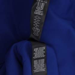 Pre Owned Self-Portrait Blue/Black Chiffon and Lace Paneled Sweetheart Neckline Midi Dress M