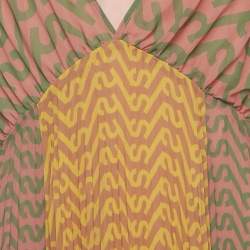 Pre Owned Self-Portrait Multicolor Logo Print Chiffon Sleeveless Maxi Dress M