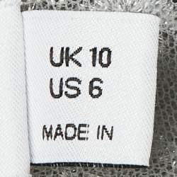 Pre Owned Self-Portrait Grey Tulle Embroidered Blossom Fitted Midi Dress M