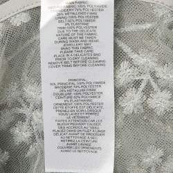 Pre Owned Self-Portrait Grey Tulle Embroidered Blossom Fitted Midi Dress M