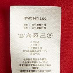 Pre Owned Self-Portrait Red Crepe Bow Detail Flounce Mini Dress M