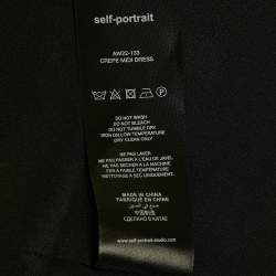 مملوكة مسبقًا Self-Portrait White /Black Crepe Blazer Midi Dress M