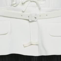 مملوكة مسبقًا Self-Portrait White /Black Crepe Blazer Midi Dress M