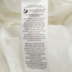 Pre Owned Self-Portrait White Crystal Embellished Ribbon Lace Mini Dress XS