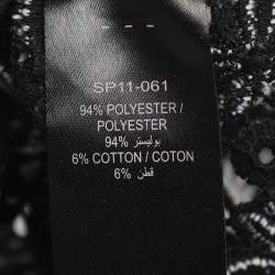 Pre Owned Self-Portrait Black/White Floral Lace Blouse M