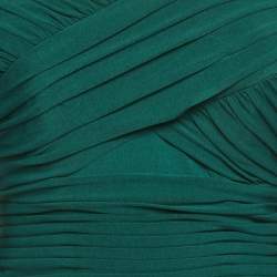 Pre Owned Self-Portrait Teal Blue Pleated Jersey Crossover Top S