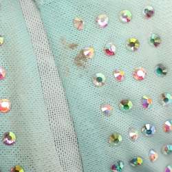 Pre Owned Self-Portrait Green Crystal Embellished Gradient Mesh Maxi Dress M