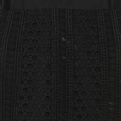 Pre Owned Self-Portrait Black Guipure Lace Sleeveless Midi Dress M