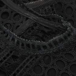 Pre Owned Self-Portrait Black Guipure Lace Sleeveless Midi Dress M