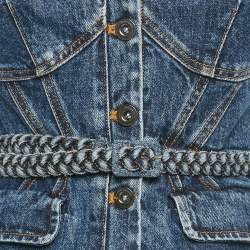 Pre Owned Self-Portrait Blue Denim Top & Skirt Set S