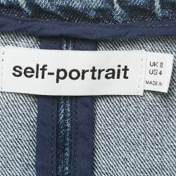 Pre Owned Self-Portrait Blue Denim Top & Skirt Set S