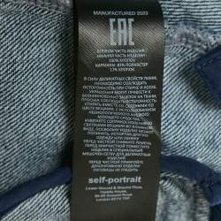 Pre Owned Self-Portrait Blue Denim Top & Skirt Set S