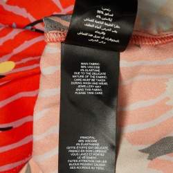 Pre Owned Self-Portrait Red Botanical Print Crepe Midi Dress S