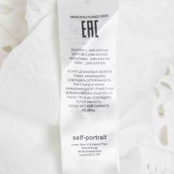 Pre Owned Self-Portrait White Broderie Anglaise Cotton Mini Dress M