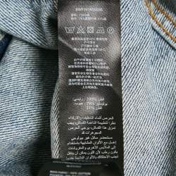 Pre Owned Self-Portrait Blue Denim Scallop Hem Shorts S/Waist 27"