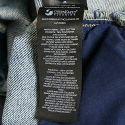 Pre Owned Self-Portrait Blue Denim Scallop Hem Shorts S/Waist 27"