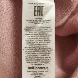 Pre Owned Self-Portrait Pink Knit Crystal Embellished Cardigan M 