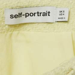 Pre Owned Self-Portrait Yellow Tweed Belted Skorts S
