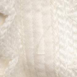 Pre Owned Self-Portrait White Fishnet Crochet and Lace Midi Dress M