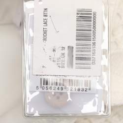 Pre Owned Self-Portrait White Fishnet Crochet and Lace Midi Dress M