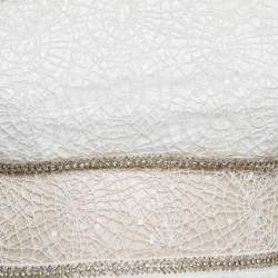 Pre Owned توب سيلف بورتريه دانتيل مزخرف أبيض مقاس صغير (سمول) 