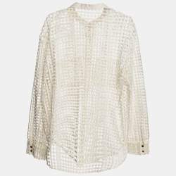 مملوكة مسبقًا Self-Portrait White Crochet Cutout Cardigan L