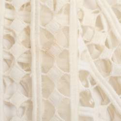 مملوكة مسبقًا Self-Portrait White Crochet Cutout Cardigan L