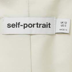 Pre Owned Self-Portrait Cream Linen Blend Playsuit M