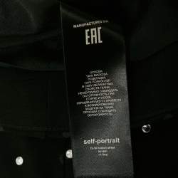 Pre Owned فستان سيلف بورتريه أسود كريب بحُلى كتف مكشوف قصير مقاس متوسط (ميديام)